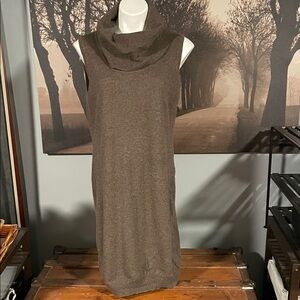 Olivia & Grace Cashmere Brown Sleeveless Cowl Neck Dress - XL